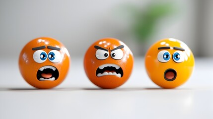 Obraz premium Visually striking abstract 3D featuring a collection of creative emoji inspired visual symbols and graphic design elements in a contemporary minimalist and vibrant style