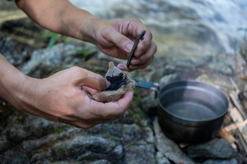 Get ready to strike fire with flint and steel