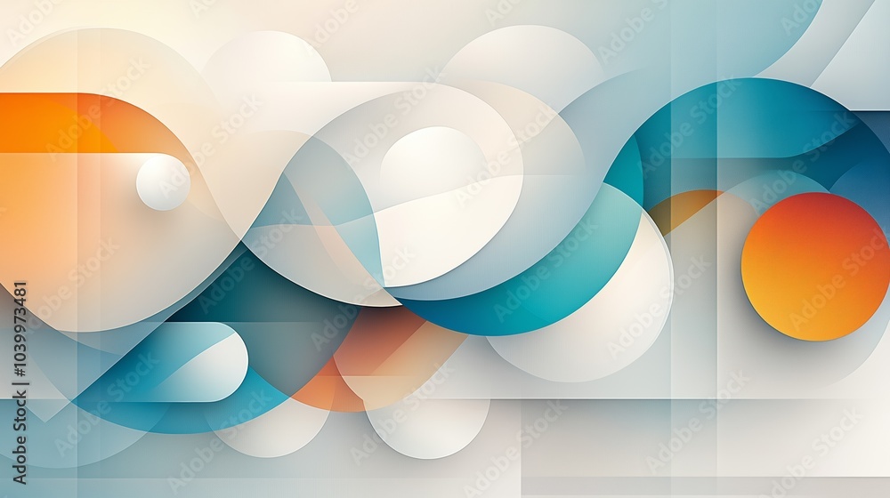 Poster abstract geometric background in multicolored pastel shades and minimalistic style. details and arch