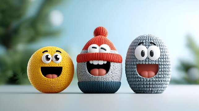 Minimalist emoji inspired flat 3D icons and visual symbols for modern digital interface web and mobile app design infographic and visual communication