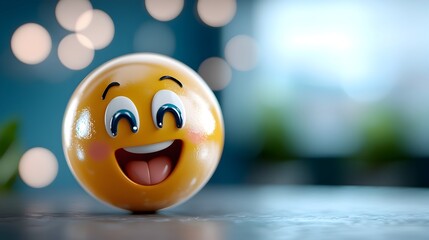 Minimalist 3D rotating emoji sphere featuring a dynamic sleek and modern visual design  The abstract composition showcases a captivating 3D render of various emoji symbols in a harmonious colorful