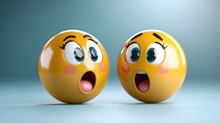 Vibrant Geometric Emoji Icons   Modern Digital Symbols Presented in a 3D Style with Colorful Shapes Patterns and Textures