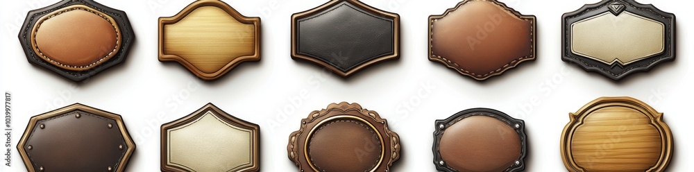 Poster label with seam template on transparent background. vintage craft emblem design with string. round a