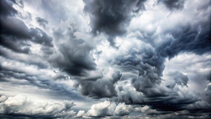 Obraz premium Cloudy blue sky with white and gray clouds