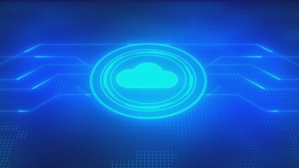 Modern cloud technology futuristic, online storage, work from home