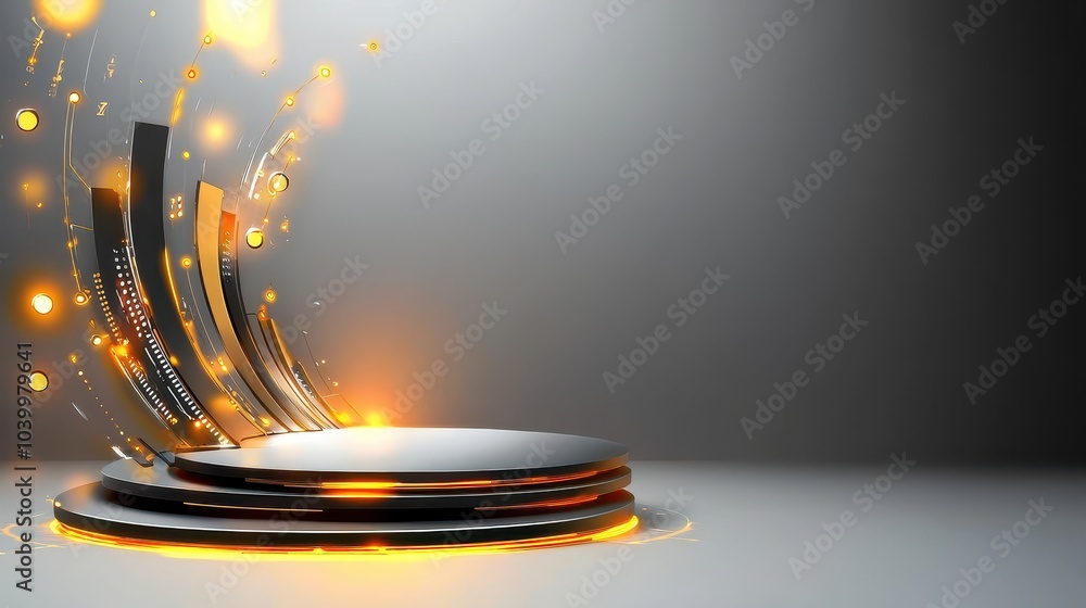 Poster clean and modern tech theme with subtle light effects and minimal circuits on a solid background.