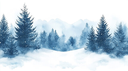 Winter background vector. Hand painted watercolor drawing for Christmas and Happy New Year season. Background design for invitation, cards, social post, ad, cover, sale banner and invitation.