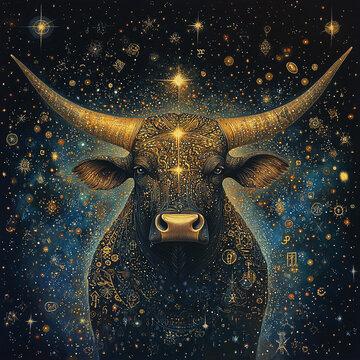 taurus zodiac sign, Abstract night sky background
