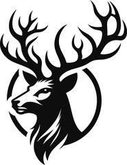 Deer head vector illustration shilloutee 