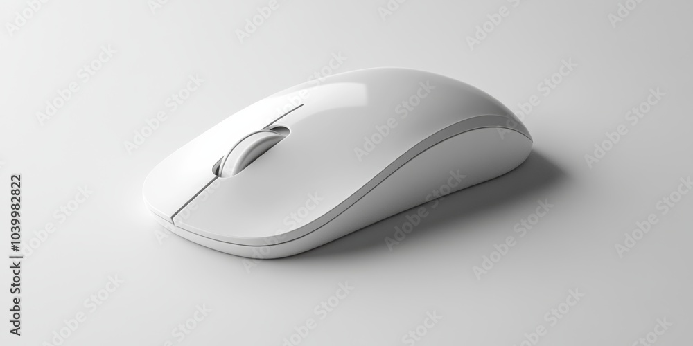 Poster a sleek 3d icon of a computer mouse, representing technology and navigation, isolated on a clean bac