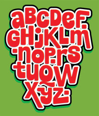 Vector hand drawn typeface in graffiti style.