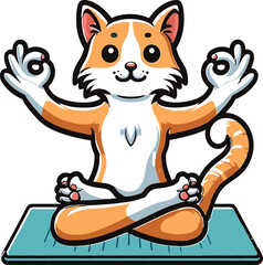 fox character yoga illustration 