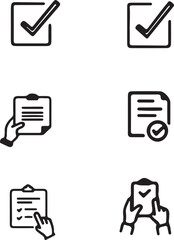 time, support, security, protection, optimization, machine, checklist, production, check, quality, icon set, checkmark, certified, set, illustration, icon, vector, sign, symbol, flat, line icon, icon 