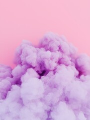 Fototapeta premium Purple smoke against a soft pink background, creating an ethereal atmosphere.
