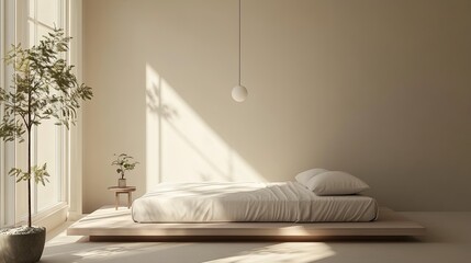 Serene minimalist bedroom design