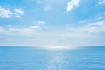 Obraz premium 輝く海と青空の風景, 晴れ, 地平線