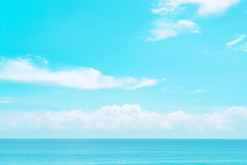 Obraz premium 海と澄んだ青空の風景, 晴れ, 地平線
