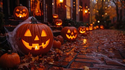 Fototapeta premium Spooky glow amazing halloween decorations