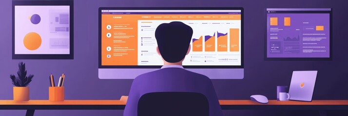 Digital Marketing Insights, a digital marketer examining analytics data to enhance SEO strategies and improve online visibility