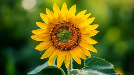 Fototapeta premium Bright yellow sunflower in detail