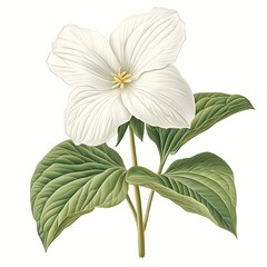 Obraz premium Detailed Illustration of a Trillium Flower