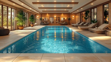 Modern Indoor Pool with Triangular Architecture