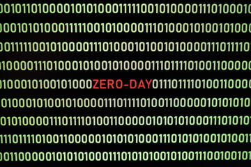 ZERO-DAY text and binary code concept from the desktop computer screen,ZERO-DAY vulnerability...