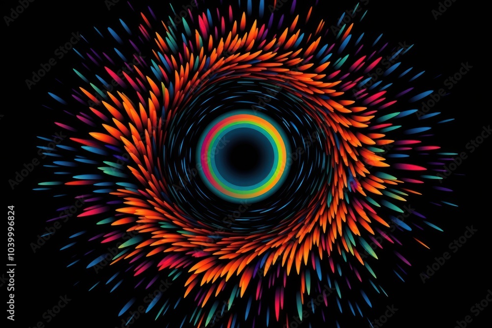 Poster Black hole abstract pattern illuminated.