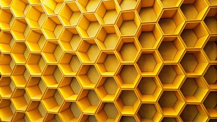 Geometric Yellow Honeycomb Pattern for Modern Architectural Design and Backgrounds
