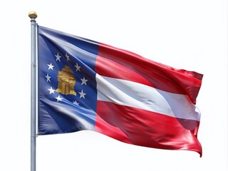 Georgia National Flag in Long Exposure Style - Hand Painted Oil on Canvas