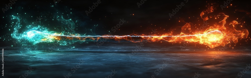 Poster a set of magic wands set with sparkling swirls isolated on a transparent background. modern realisti