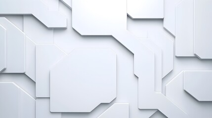 Fototapeta premium Clean white futuristic backdrop with overlapping translucent layers glowing edges and sleek abstract forms for a high tech modern and innovative look