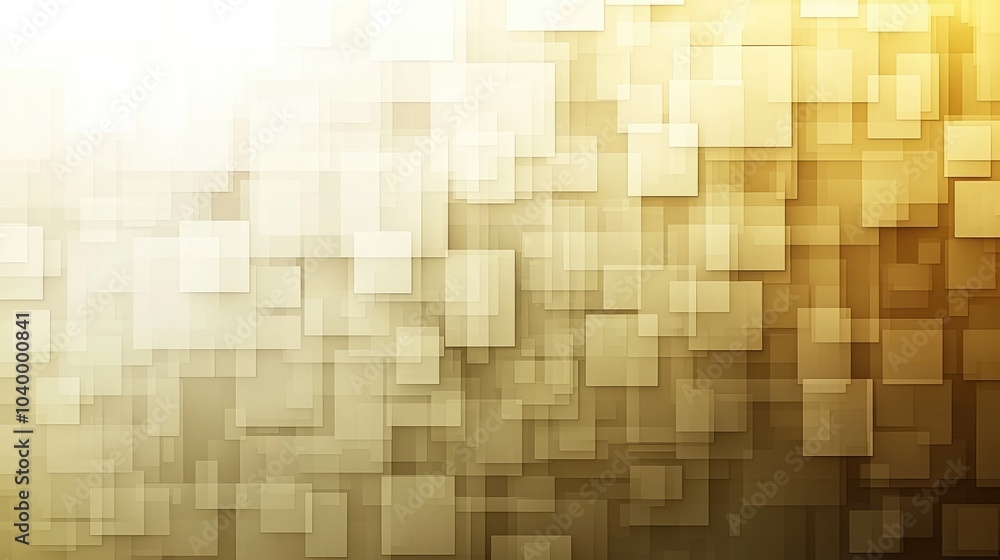 Poster abstract background with a gradient of gold and white squares.