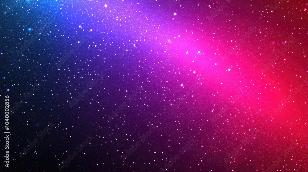 Poster abstract background with blue and pink gradient and starry sky effect.