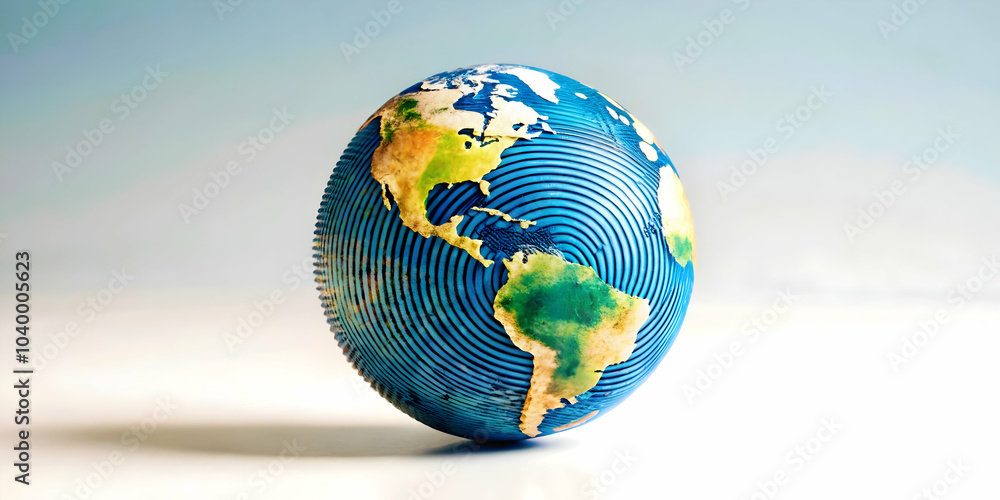 Poster digital fingerprint globe concept unique identities global data network image plain background ample