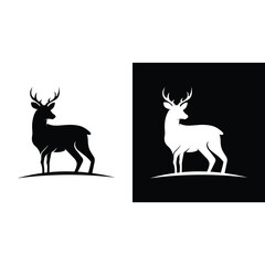 deer icon, deer illustration, deer vector design template, rain deer logo