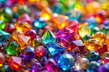Colorful abstract background of crystals in various tones