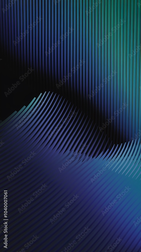 Poster abstract geometric lines in teal and blue: a mesmerizing abstract design featuring swirling lines in