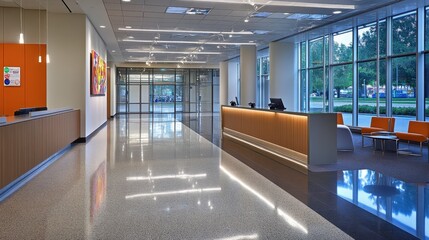 Obraz premium Modern Office Lobby with Bright Interior Design