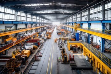 Production workshop factory manufacturing architecture.