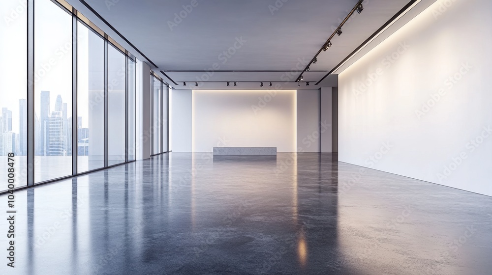 Poster modern empty space with urban view and minimal design