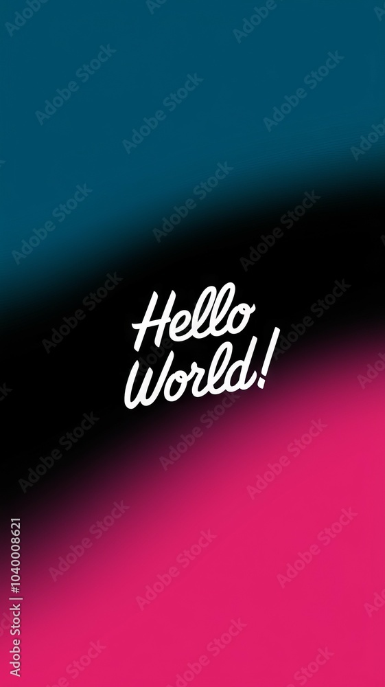 Poster hello world gradient. a colorful gradient background with the phrase 