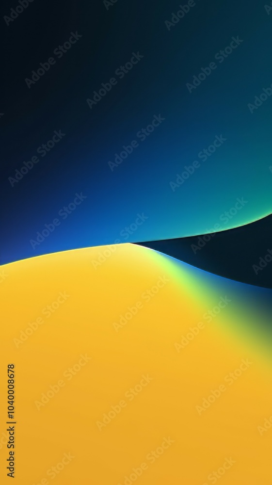 Poster abstract yellow blue gradient. a smooth, abstract gradient background with yellow and blue hues. the