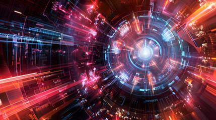 3D rendering of futuristic abstract technology background ,Futuristic cybernetic patterns