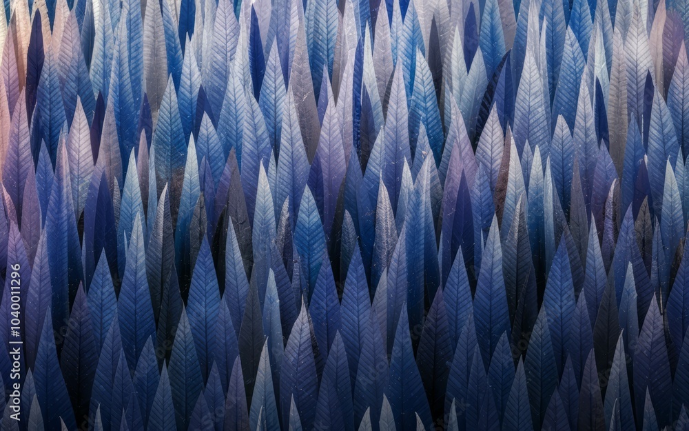 Poster blue leaf texture. abstract background of blue leaves, creating a calming and serene atmosphere. thi