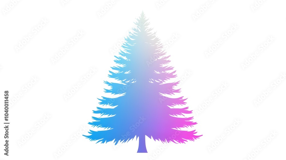 Poster elegant gradient christmas tree with minimal design