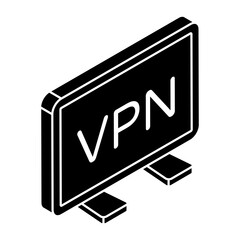 A trendy design icon of vpn