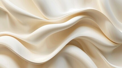 Obraz premium A smooth, flowing fabric in soft beige tones, creating an elegant, serene texture.
