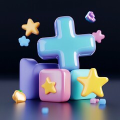 Obraz premium Playful 3D Geometric Shapes