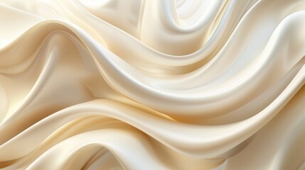 Obraz premium A close-up of flowing, silky fabric in soft cream tones, creating a sense of elegance.